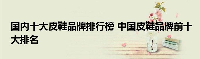 皮鞋品牌排行榜-
中国皮鞋品牌前十大排名奥康