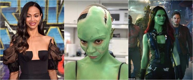 漫威电影里8位演员特化妆的前后对比:卡魔拉和星云的反差好大